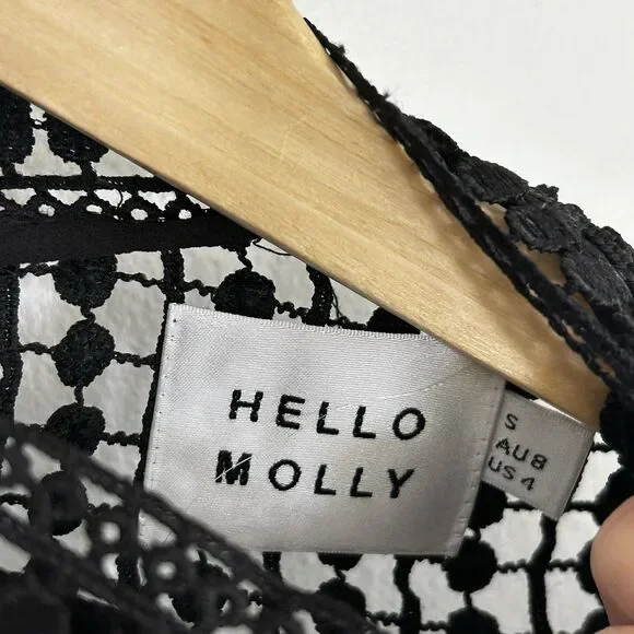 Hello Molly Not That Easy Lace Bodysuit Size Small 4 Black Goth Fairygoth Sheer - Picture 7 of 11